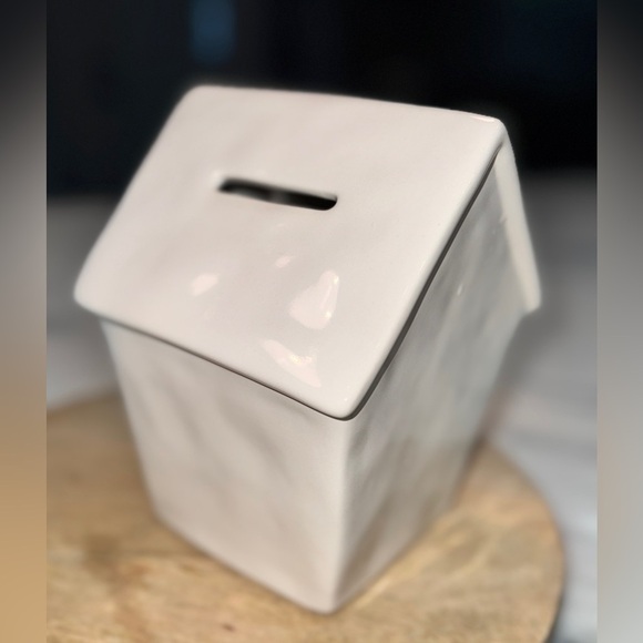 Rae Dunn Magenta “Rainy Day Fund” Birdhouse Piggy Bank  NWOT - Picture 2 of 3